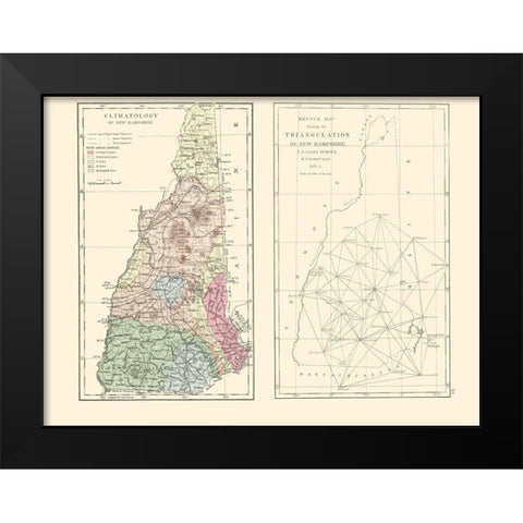 New Hampshire - Quimby 1871 Black Modern Wood Framed Art Print by Quimby