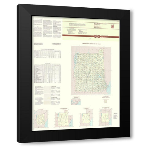 New Hampshire Vermont Quad - USGS 1993 Black Modern Wood Framed Art Print with Double Matting by USGS