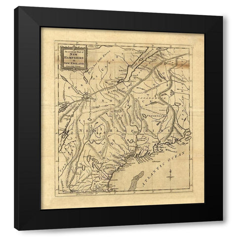 New Hampshire -1781 Black Modern Wood Framed Art Print with Double Matting by Unknown