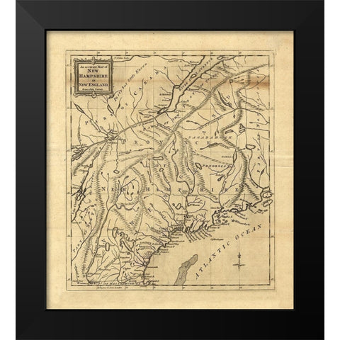 New Hampshire -1781 Black Modern Wood Framed Art Print by Unknown