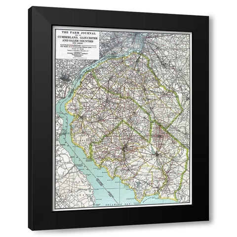 Cumberland, Gloucester New Jersey Black Modern Wood Framed Art Print with Double Matting by Farm Journal