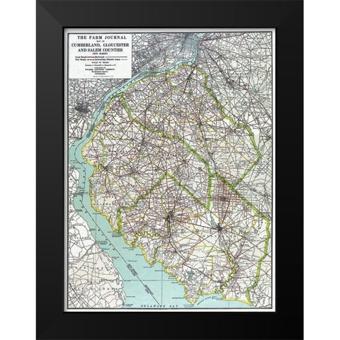 Cumberland, Gloucester New Jersey Black Modern Wood Framed Art Print by Farm Journal