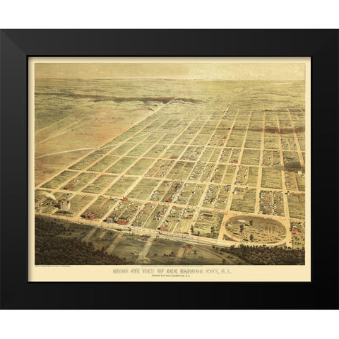 Egg Harbor City New Jersey - Scheu 1865  Black Modern Wood Framed Art Print by Scheu
