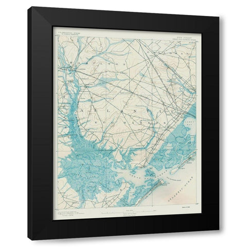 Great Egg Harbor New Jersey Quad - USGS 1890 Black Modern Wood Framed Art Print with Double Matting by USGS