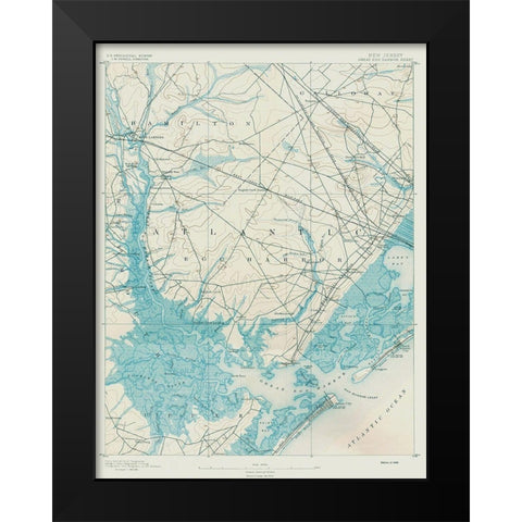 Great Egg Harbor New Jersey Quad - USGS 1890 Black Modern Wood Framed Art Print by USGS