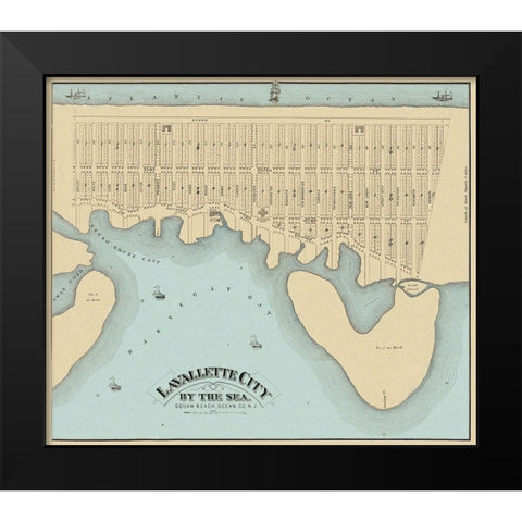Lavallette City, Squann Beach New Jersey Black Modern Wood Framed Art Print by Irons