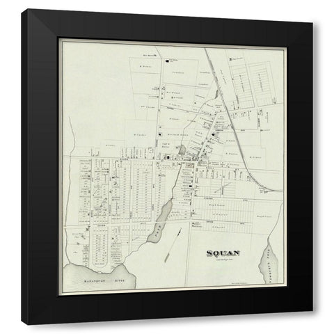 Manasquan New Jersey Landowner - Woolman 1878 Black Modern Wood Framed Art Print with Double Matting by Woolman