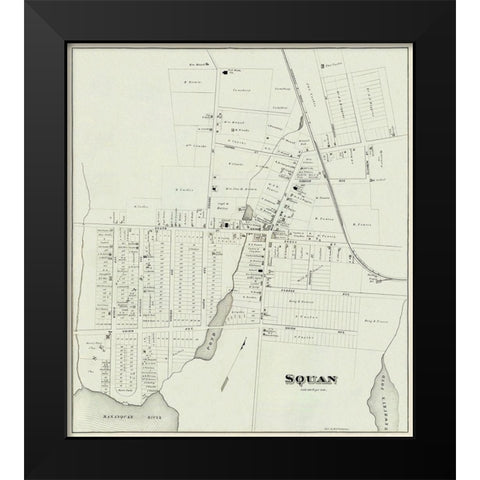 Manasquan New Jersey Landowner - Woolman 1878 Black Modern Wood Framed Art Print by Woolman