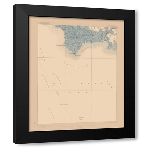 Maurice Cove New Jersey Sheet - USGS 1891 Black Modern Wood Framed Art Print by USGS