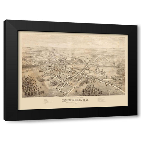 Morristown New Jersey -1876 Black Modern Wood Framed Art Print with Double Matting by Unknown