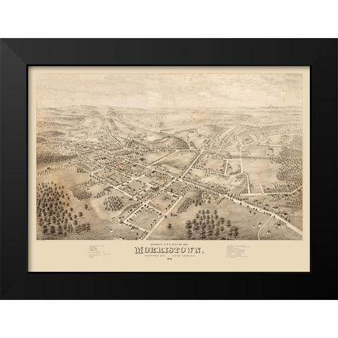 Morristown New Jersey -1876 Black Modern Wood Framed Art Print by Unknown