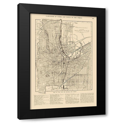 Newark  New Jersey - Reynold 1921 Black Modern Wood Framed Art Print with Double Matting by Reynold