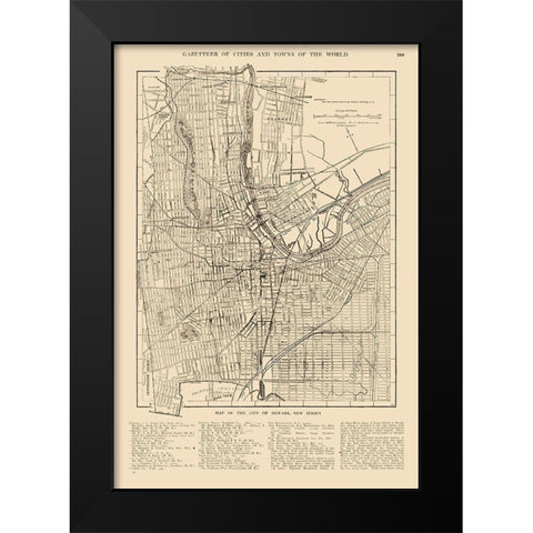 Newark  New Jersey - Reynold 1921 Black Modern Wood Framed Art Print by Reynold