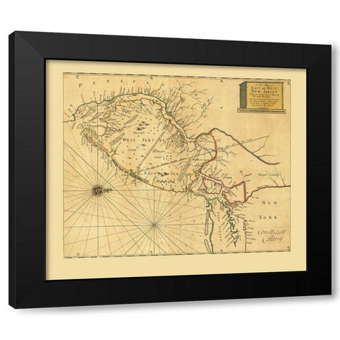 New Jersey - Thornton 1706  Black Modern Wood Framed Art Print with Double Matting by Thornton