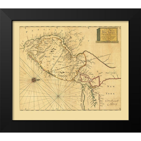 New Jersey - Thornton 1706  Black Modern Wood Framed Art Print by Thornton