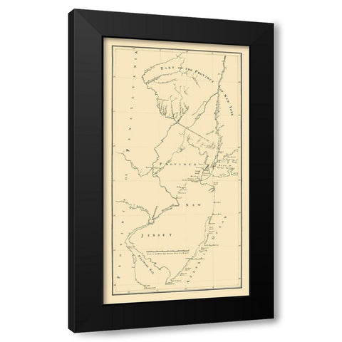 New Jersey New York -1769 Black Modern Wood Framed Art Print with Double Matting by Unknown