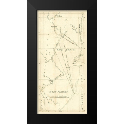 New Jersey -1775 Black Modern Wood Framed Art Print by Unknown
