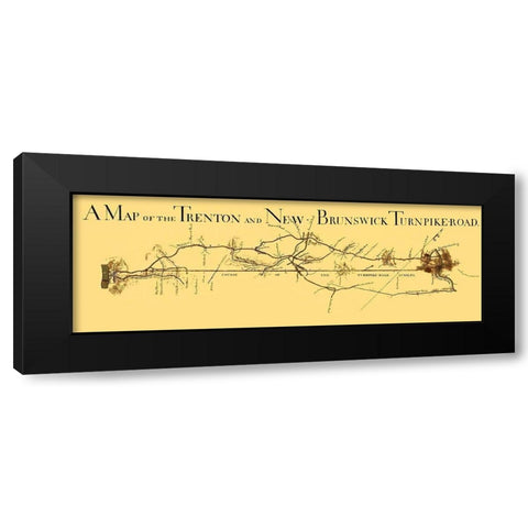 Trenton and New Brunswick Turnpike - 1800 Black Modern Wood Framed Art Print with Double Matting by Unknown