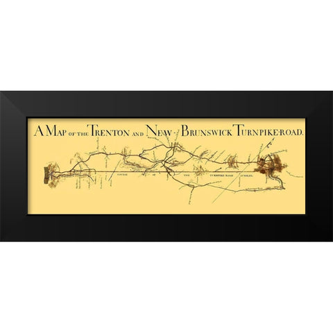 Trenton and New Brunswick Turnpike - 1800 Black Modern Wood Framed Art Print by Unknown