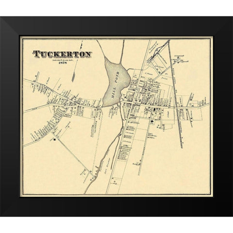 Tuckerton New Jersey Landowner - Woolman 1878 Black Modern Wood Framed Art Print by Woolman