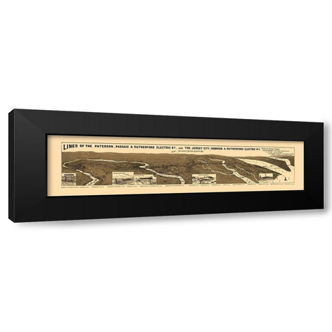 New Jersey Electric Railway Companies 1894 Black Modern Wood Framed Art Print with Double Matting by Morrisse