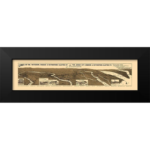 New Jersey Electric Railway Companies 1894 Black Modern Wood Framed Art Print by Morrisse