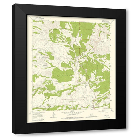 Alma New Mexico Quad - USGS 1963 Black Modern Wood Framed Art Print with Double Matting by USGS