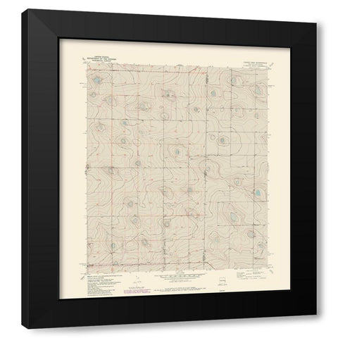 East Causey New Mexico Quad - USGS 1970 Black Modern Wood Framed Art Print with Double Matting by USGS
