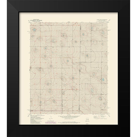 East Causey New Mexico Quad - USGS 1970 Black Modern Wood Framed Art Print by USGS