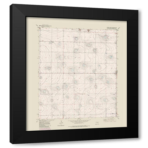 West Causey New Mexico Quad - USGS 1972 Black Modern Wood Framed Art Print with Double Matting by USGS