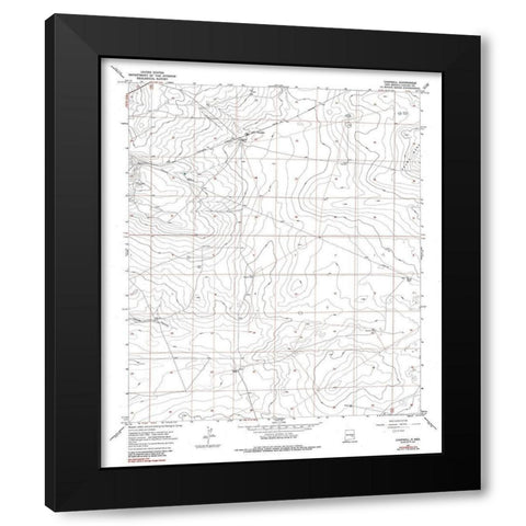 Campbell New Mexico Quad - USGS 1967 Black Modern Wood Framed Art Print with Double Matting by USGS