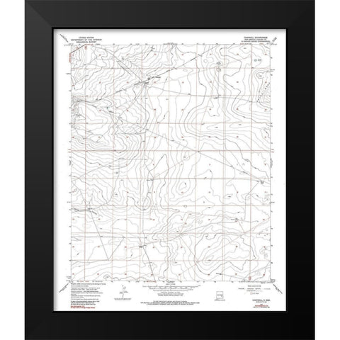 Campbell New Mexico Quad - USGS 1967 Black Modern Wood Framed Art Print by USGS