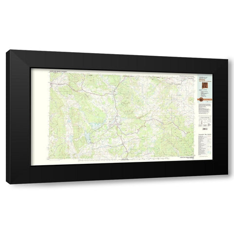 Chama New Mexico Colorado Quad - USGS 1981 Black Modern Wood Framed Art Print with Double Matting by USGS