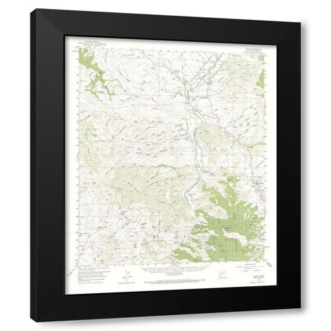 Cliff New Mexico Quad - USGS 1959 Black Modern Wood Framed Art Print with Double Matting by USGS
