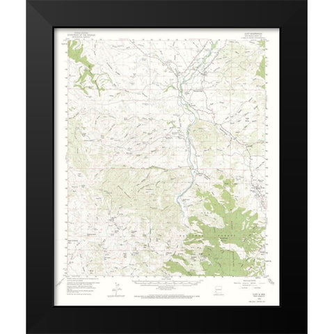 Cliff New Mexico Quad - USGS 1959 Black Modern Wood Framed Art Print by USGS
