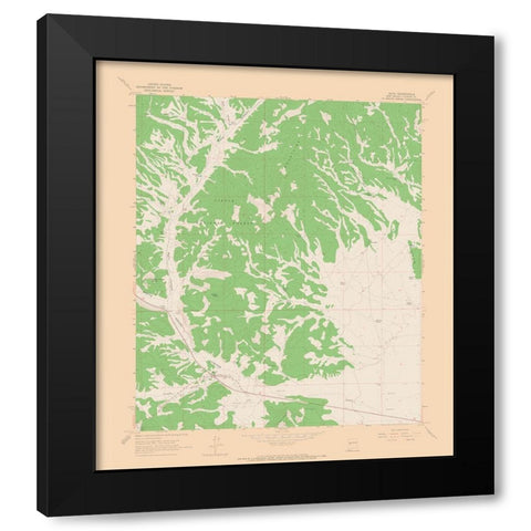 Datil New Mexico Quad - USGS 1963 Black Modern Wood Framed Art Print with Double Matting by USGS