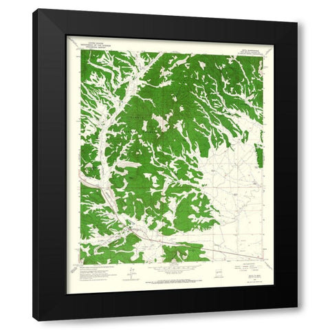 Datil New Mexico Quad - USGS 1963 Black Modern Wood Framed Art Print with Double Matting by USGS