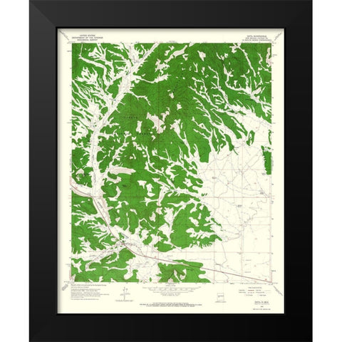 Datil New Mexico Quad - USGS 1963 Black Modern Wood Framed Art Print by USGS