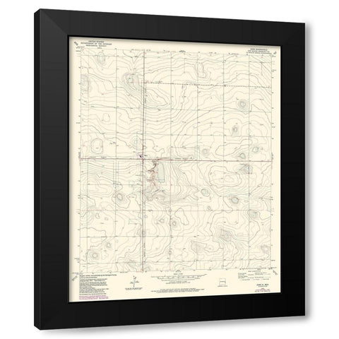 Dora New Mexico Quad - USGS 1972 Black Modern Wood Framed Art Print by USGS