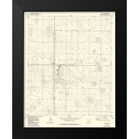 Dora New Mexico Quad - USGS 1972 Black Modern Wood Framed Art Print by USGS