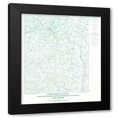Eagle Nest Quad Plant New Mexico Mines - Clark Black Modern Wood Framed Art Print with Double Matting by Clark
