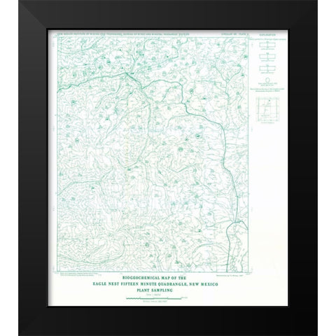Eagle Nest Quad Plant New Mexico Mines - Clark Black Modern Wood Framed Art Print by Clark