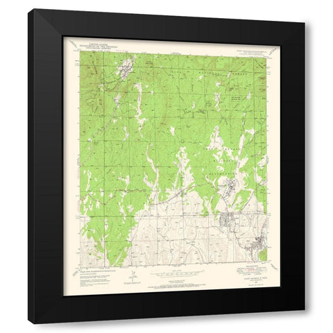 Fort Bayard New Mexico Quad - USGS 1947 Black Modern Wood Framed Art Print with Double Matting by USGS