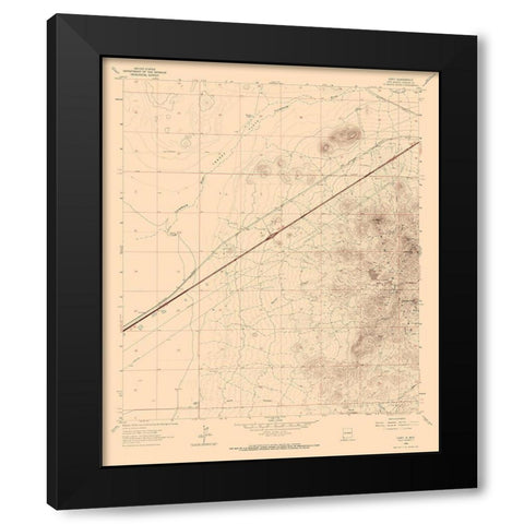 Gary New Mexico Quad - USGS 1964 Black Modern Wood Framed Art Print with Double Matting by USGS