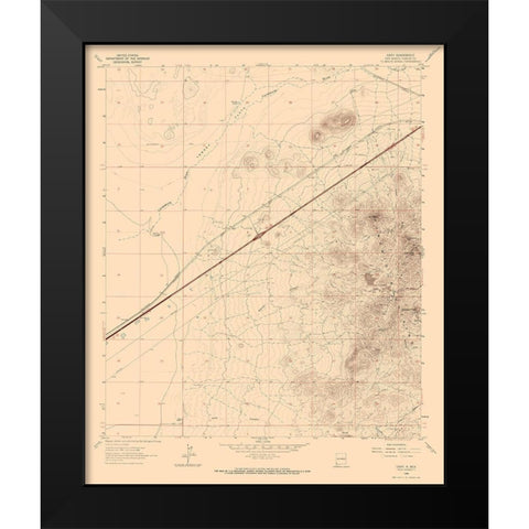 Gary New Mexico Quad - USGS 1964 Black Modern Wood Framed Art Print by USGS