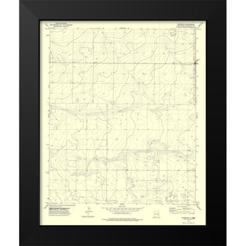 Garrison New Mexico Quad - USGS 1972 Black Modern Wood Framed Art Print by USGS