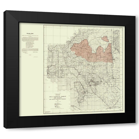 Gila National Forest New Mexico - Elliot 1931 Black Modern Wood Framed Art Print by Elliot