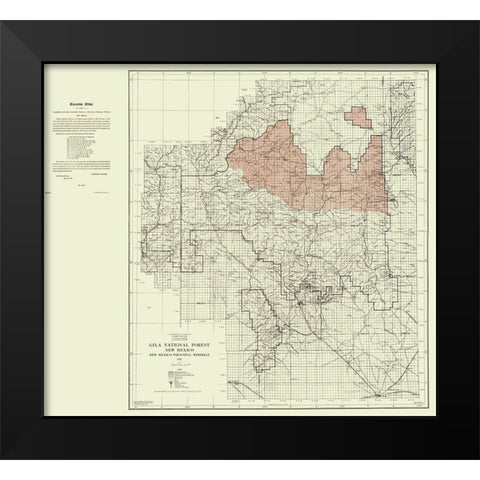 Gila National Forest New Mexico - Elliot 1931 Black Modern Wood Framed Art Print by Elliot