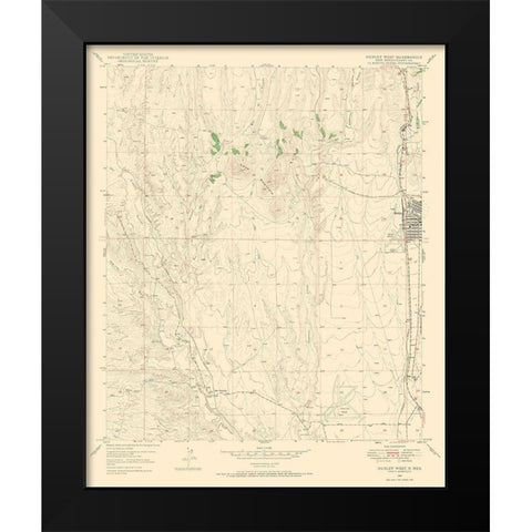 West Hurley New Mexico Quad - USGS 1949 Black Modern Wood Framed Art Print by USGS