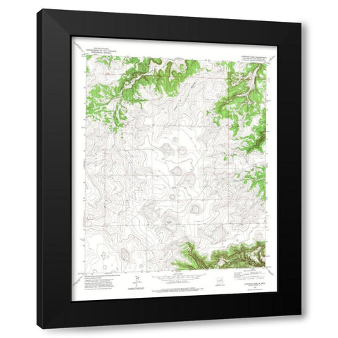 Llonidas Lake New Mexico Quad - USGS 1972 Black Modern Wood Framed Art Print with Double Matting by USGS
